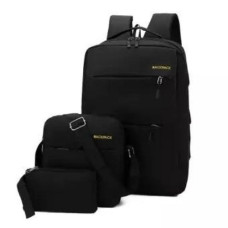 Рюкзак городской набор 3в1 Backpack Trend USB 17 л Черный
